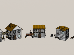 Low poly Village pbr game ready Low-poly 3D 模型