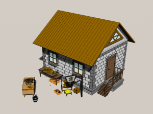 Low poly Village pbr game ready Low-poly 3D 模型