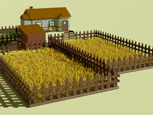 Low poly farm pbr game ready Free low-poly Model 3D