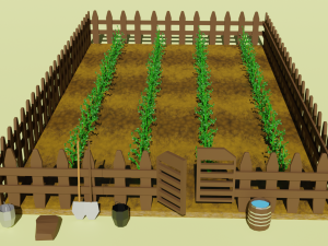 Low poly farm pbr game ready Free low-poly Model 3D