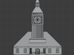 Simple low poly Town hall pbr game ready Free low-poly 3D Модель