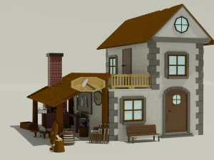 Juego Low Poly Forge Pbr listo para jugar Low-poly gratis Modelo 3D