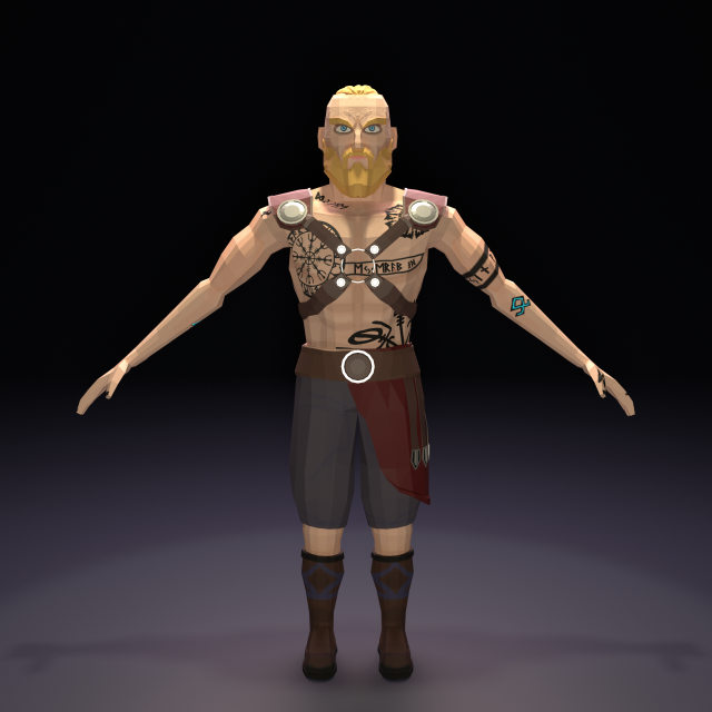 Viking - Lowpoly Stylized Low-poly -GameReady Low-poly 3Dモデル .c4d .max .obj .3ds .fbx .stl .blend 