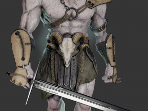 Ork Warrior-Low poly-Game ready-Rigged 3D Model