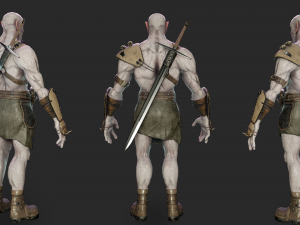 Ork Warrior-Low poly-Game ready-Rigged 3D Model