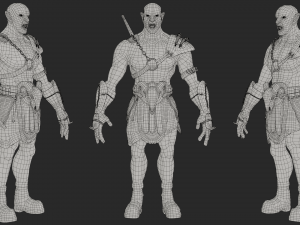Ork Warrior-Low poly-Game ready-Rigged 3D Model