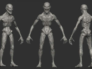 Ghoul Monster -Low poly - Game Ready - Rigged Model 3D