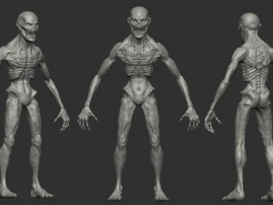 Mostro Ghoul -Low poly - Gioco pronto - Truccato Modello 3D