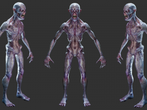 Ghoul Monster -Low poly - Game Ready - Rigged Model 3D