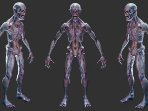 Mostro Ghoul -Low poly - Gioco pronto - Truccato Modello 3D