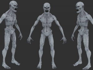 Ghoul Monster -Low poly - Game Ready - Rigged Model 3D