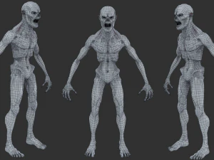Mostro Ghoul -Low poly - Gioco pronto - Truccato Modello 3D