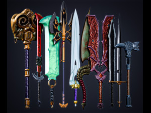 Fantasy Weapon Pack 3D 模型