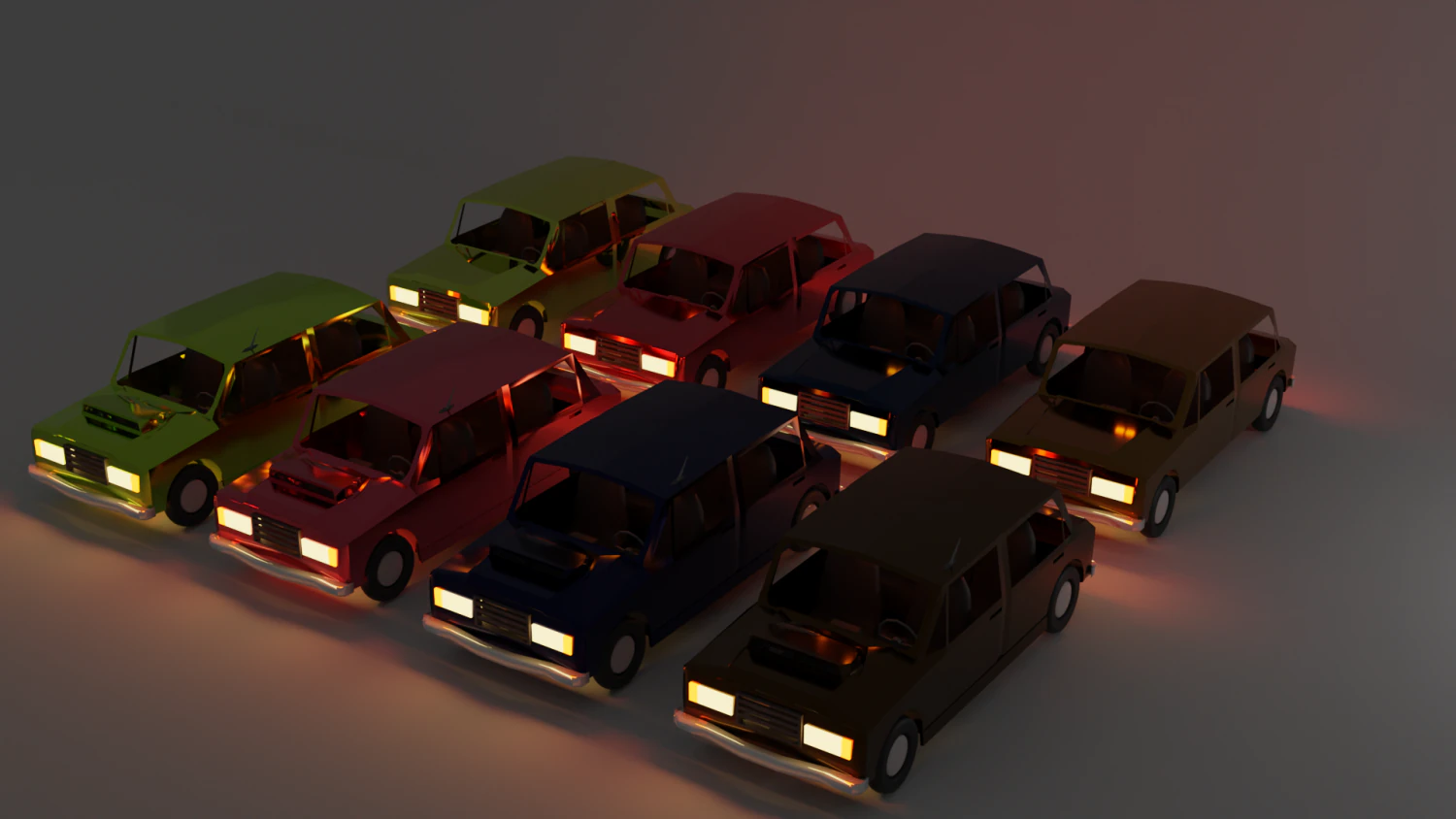 CarPack Low Poly 3D Model .c4d .max .obj .3ds .fbx .stl .blend 