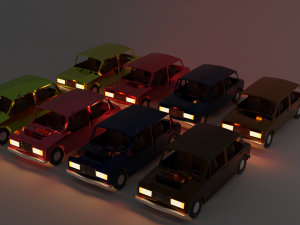 CarPack Low Poly Modello 3D