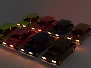 Paquete de coches de baja poli Modelo 3D
