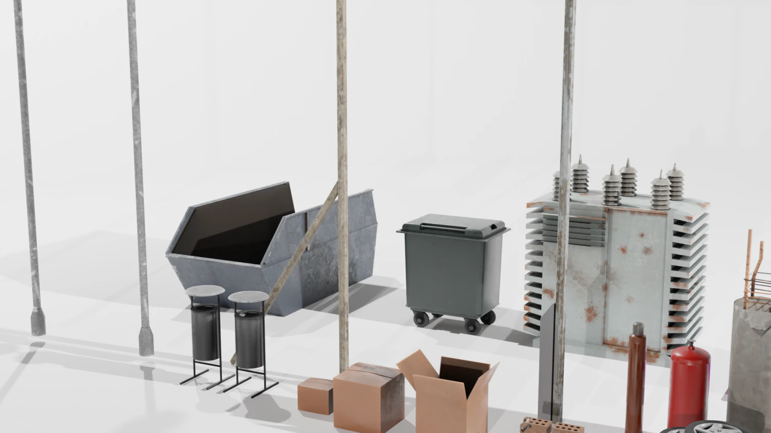 BUILD TRASH big pack 3D Model .c4d .max .obj .3ds .fbx .stl .blend