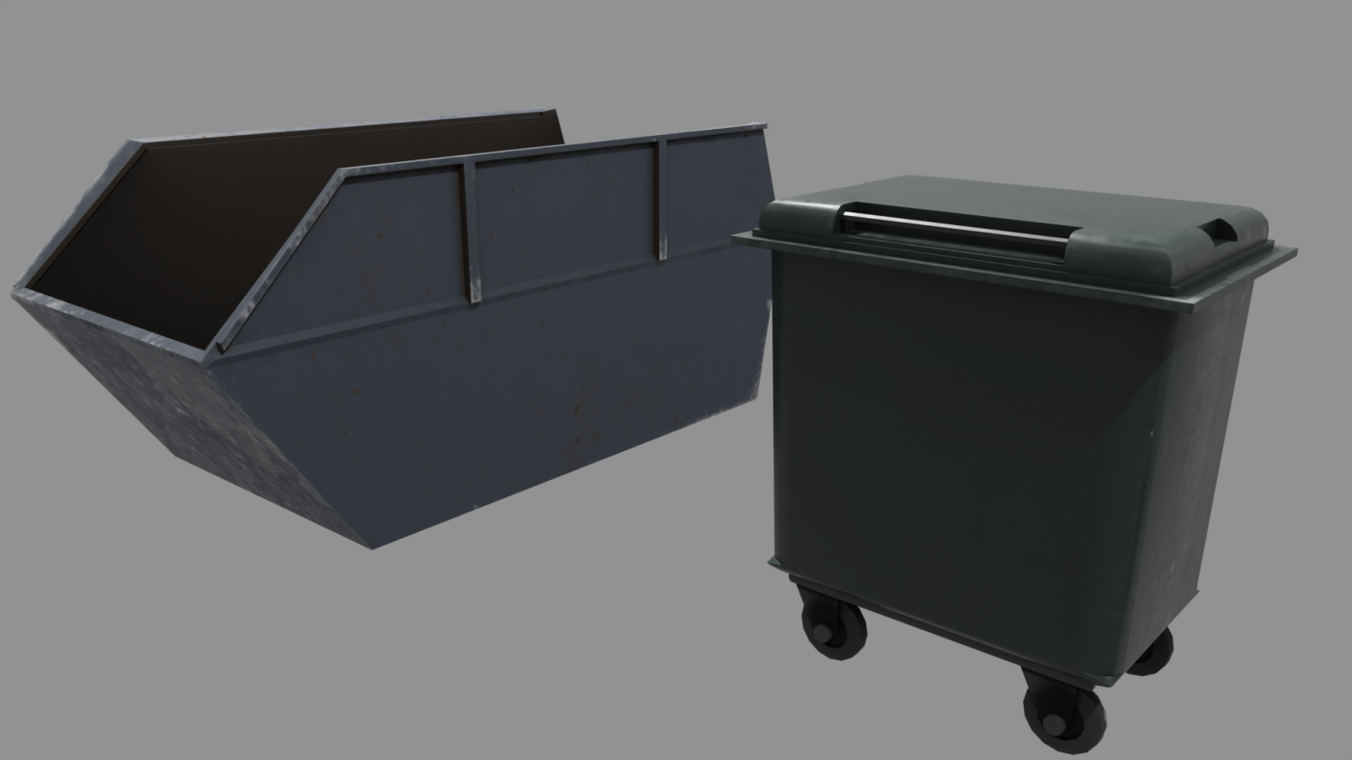 3d large trash container