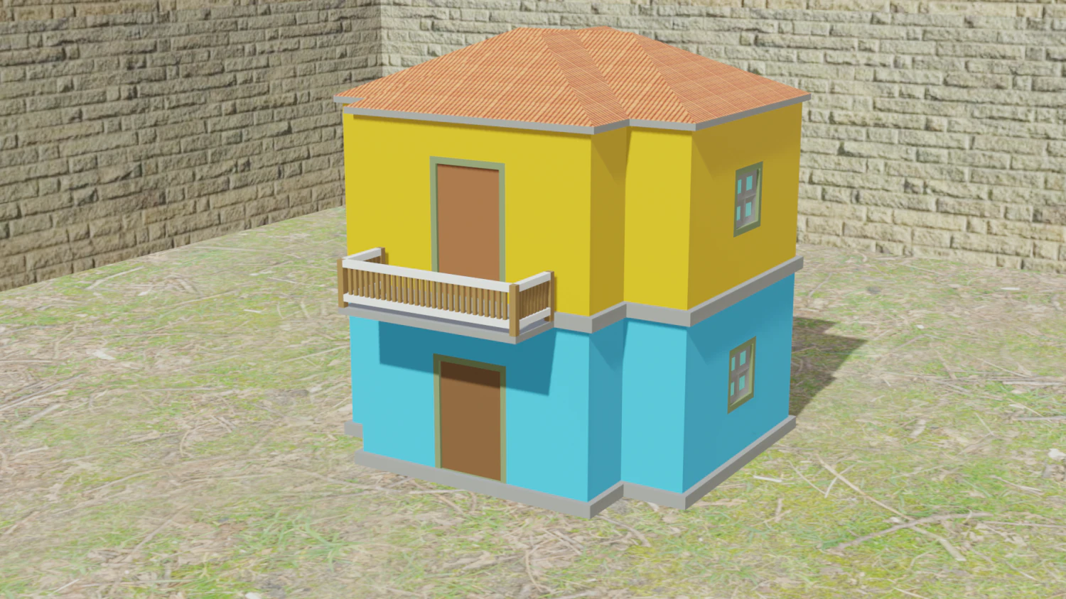 Stylish Building 3D Model .c4d .max .obj .3ds .fbx .stl .blend 
