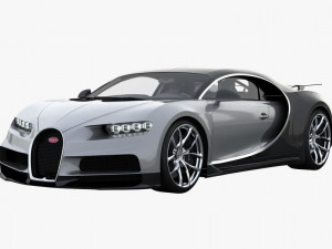 Sports Car Bugatti Chiron 2017 3D 模型