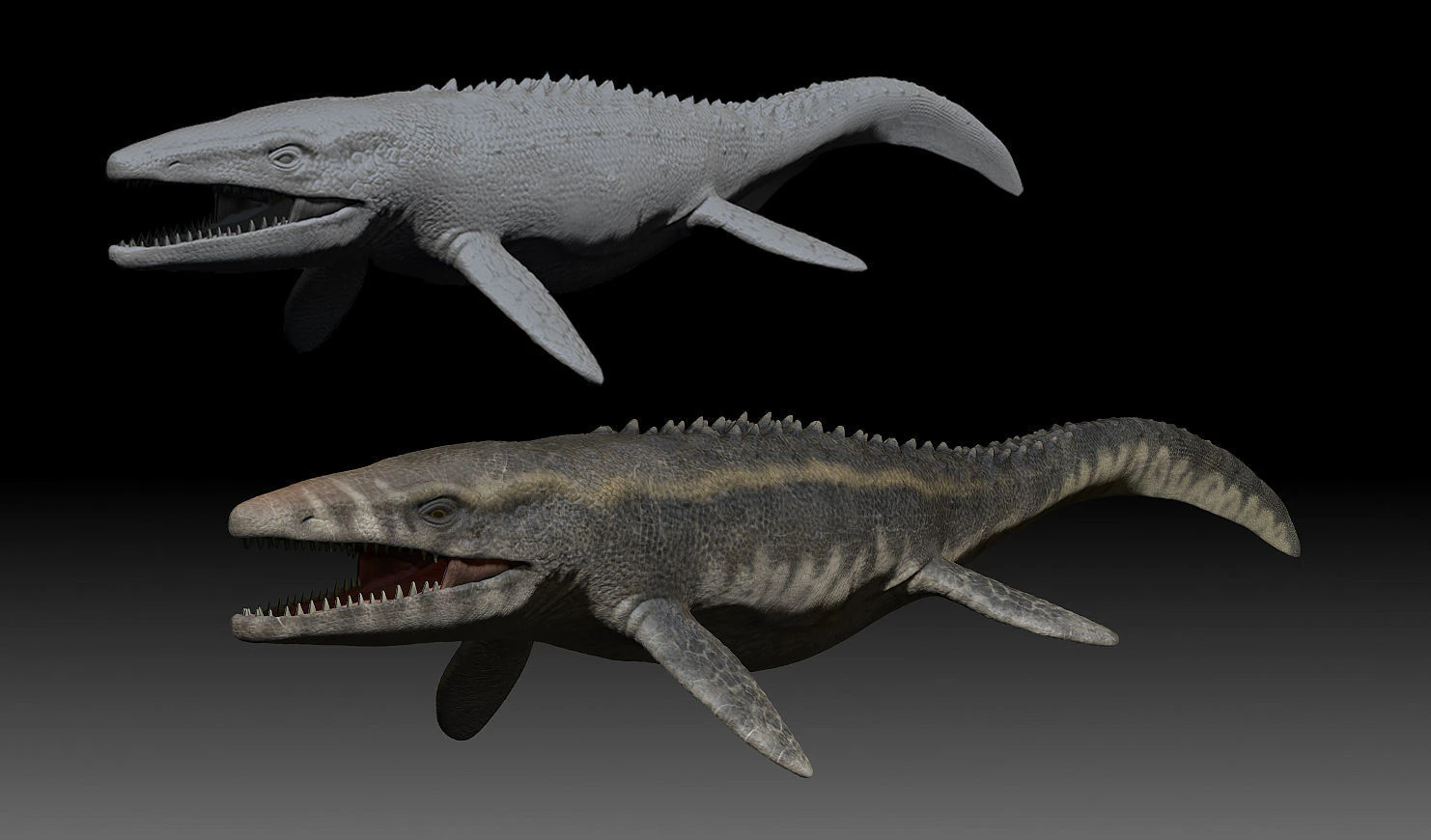 Mosasaurus 3D Model .c4d .max .obj .3ds .fbx .stl .blend 
