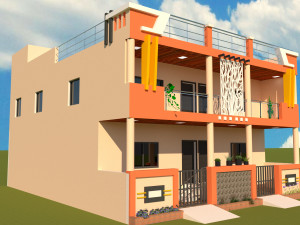 3D elevation of residential building Model 3D