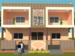 3D elevation of residential building Model 3D