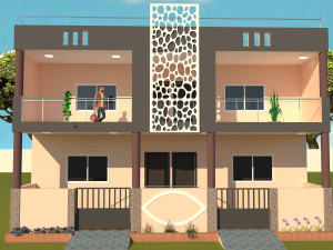 3D elevation of residential building Model 3D
