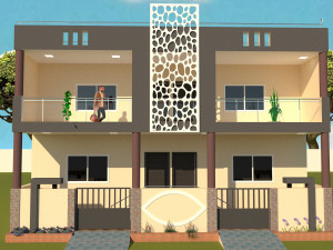3D elevation of residential building Model 3D