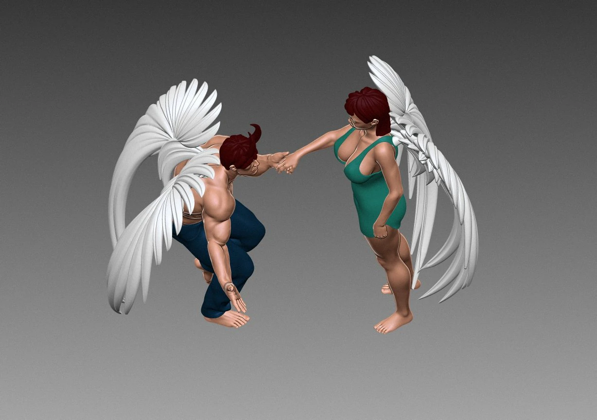 Angels 3D Print Model .c4d .max .obj .3ds .fbx .stl .blend 