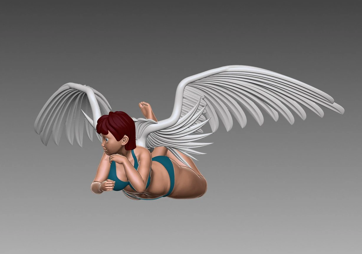 Angel 3D Print Model .c4d .max .obj .3ds .fbx .stl .blend 