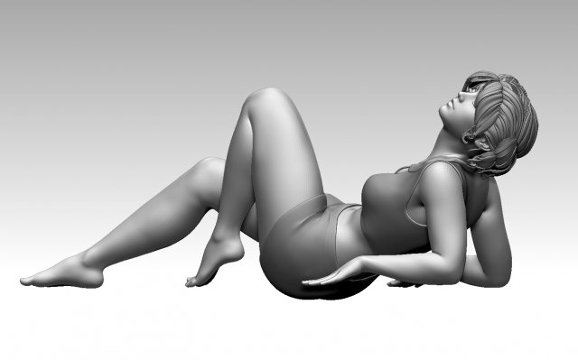 Woman 3D Принт Модель .c4d .max .obj .3ds .fbx .stl .blend 