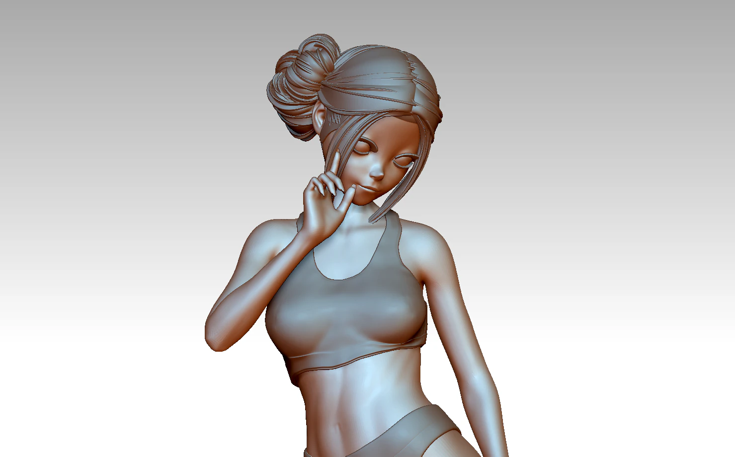 여성 3D 프린트 모델 .c4d .max .obj .3ds .fbx .stl .blend 