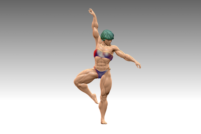 Woman Body Builder Modello di stampa 3D .c4d .max .obj .3ds .fbx .stl .blend