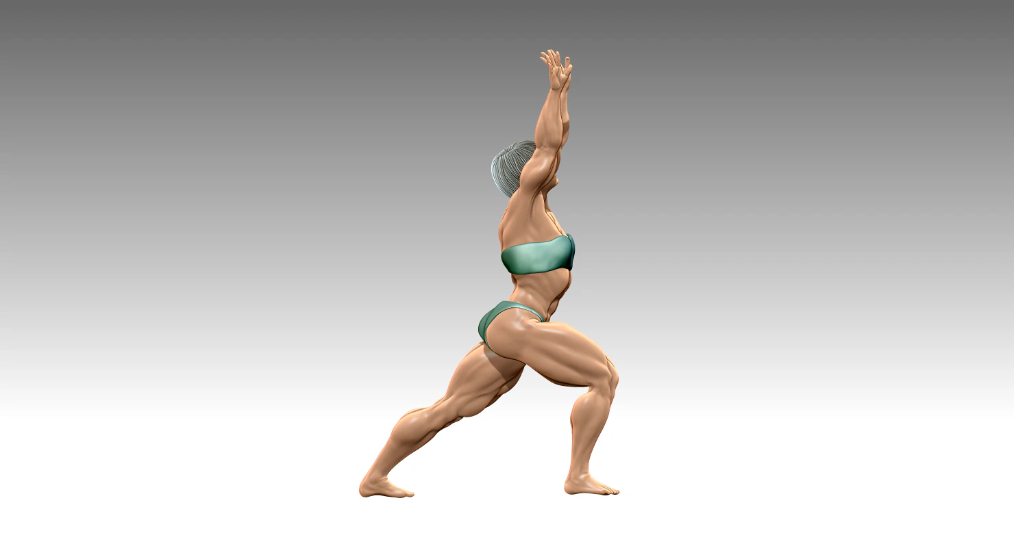 Woman Body Builder 3D Print Model .c4d .max .obj .3ds .fbx .stl .blend 