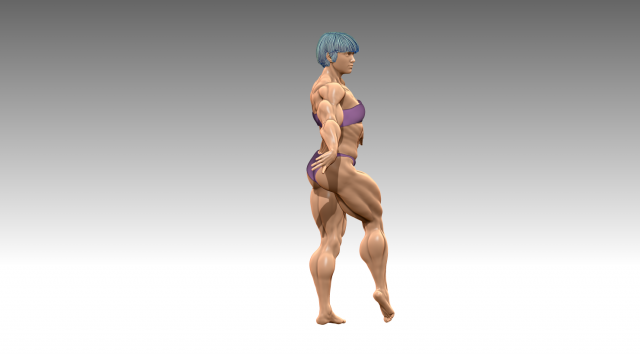 Woman Body Builder 3D Print Model .c4d .max .obj .3ds .fbx .stl .blend 