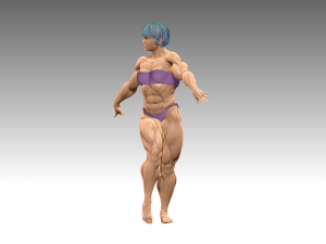 Woman Body Builder 3D Print Model