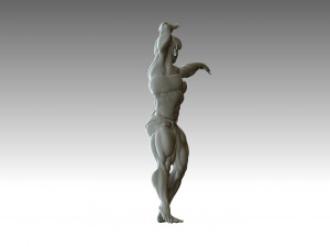 Woman Body Builder Modèles 3D en vedette