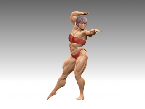 Woman Body Builder Modèles 3D en vedette