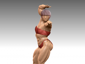 Woman Body Builder Modèles 3D en vedette