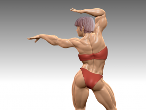 Woman Body Builder Modèles 3D en vedette