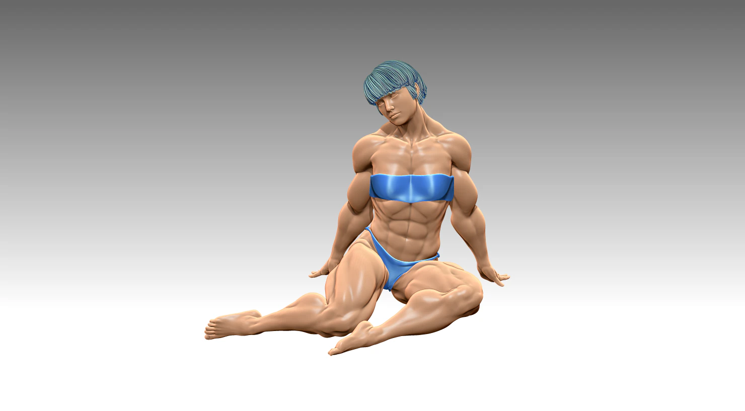 Woman Body Builder 3D Print Model .c4d .max .obj .3ds .fbx .stl .blend 