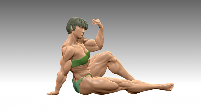 Woman Body Builder 3D Print Model .c4d .max .obj .3ds .fbx .stl .blend 