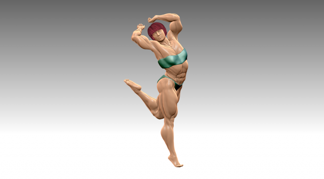 Woman Body Builder 3D 프린트 모델 .c4d .max .obj .3ds .fbx .stl .blend 