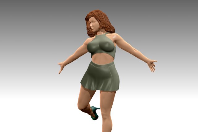 Woman Body Builder 3D Print Model .c4d .max .obj .3ds .fbx .stl .blend 