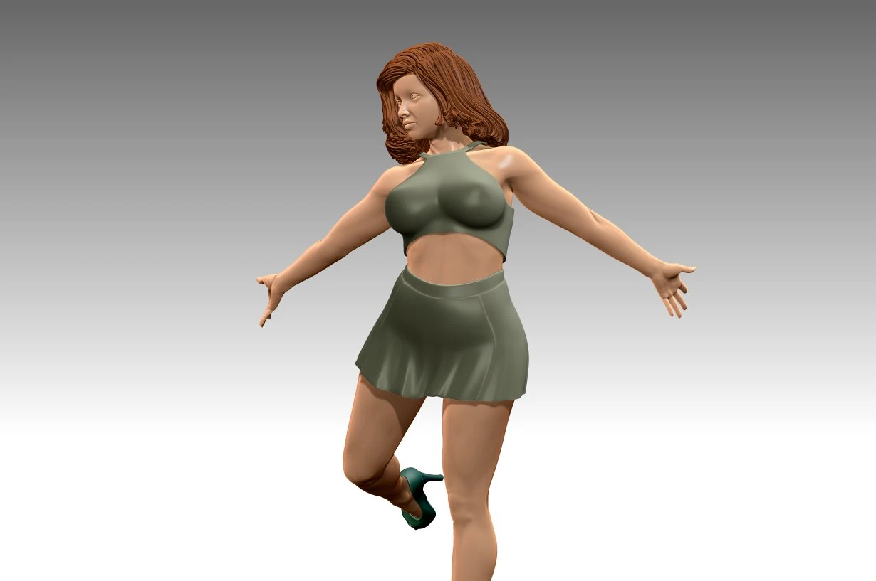 Woman Body Builder 3D Print Model .c4d .max .obj .3ds .fbx .stl .blend 