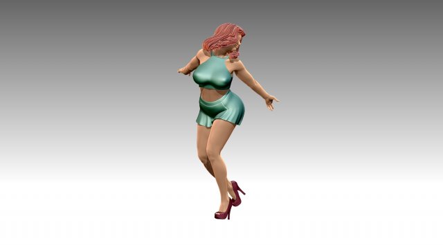 Woman Body Builder 3D Принт Модель .c4d .max .obj .3ds .fbx .stl .blend