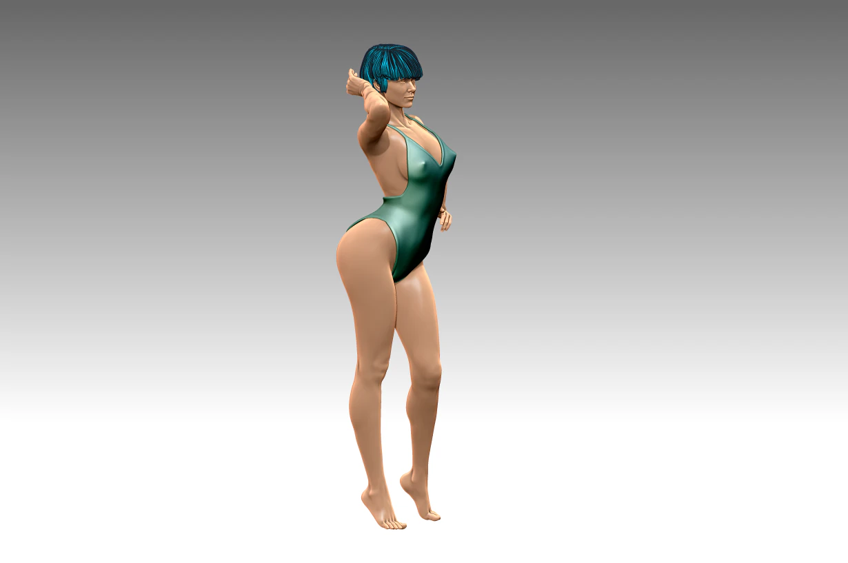 Woman Body Builder 3D Print Model .c4d .max .obj .3ds .fbx .stl .blend 
