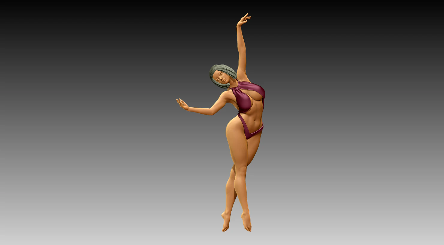 Woman Body Builder 3D Print Model .c4d .max .obj .3ds .fbx .stl .blend 