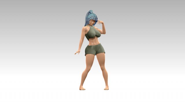 Woman Body Builder 3D 프린트 모델 .c4d .max .obj .3ds .fbx .stl .blend 